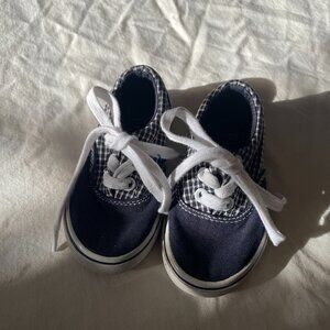 Janie & Jack Size 5 Blue and White Checkered Toddler Sneakers